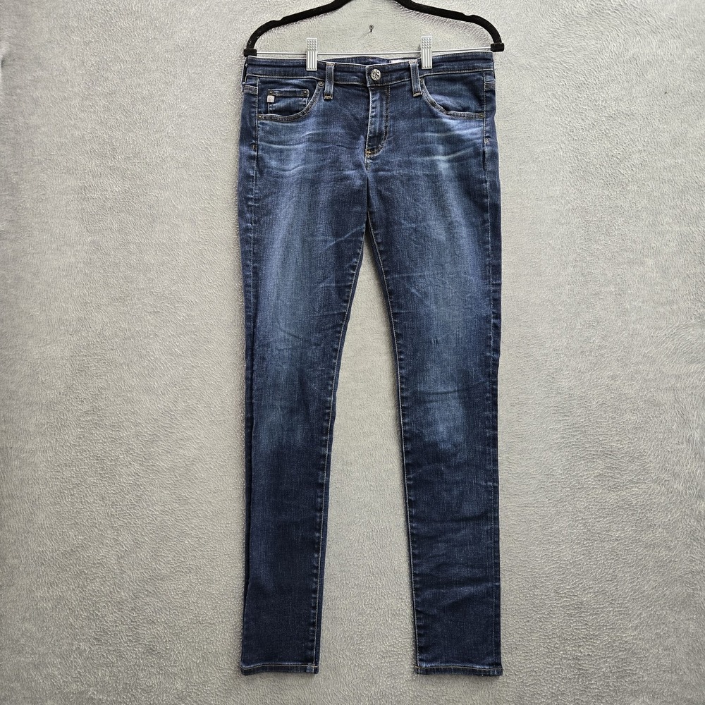 AG Adriano Goldschmied Women Jeans 29R Blue Denim The Legging Super Skinny Logo